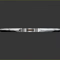 Double Headed Axe Weapon with Silver Blades Intricate Patterns and Wooden Handle
