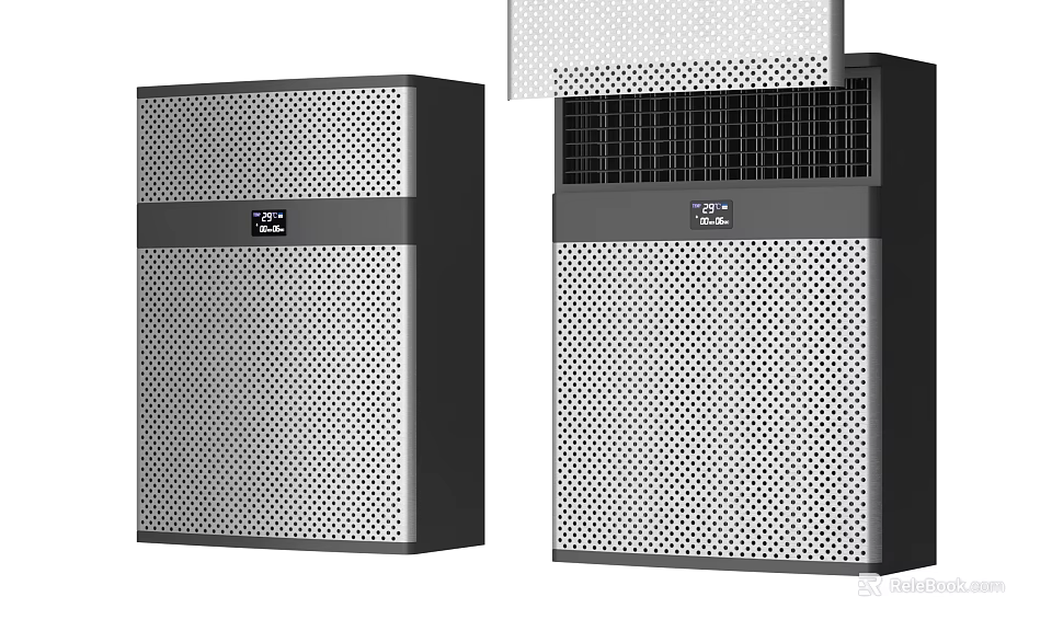 Modern Air Cooler Fan Design With Perforated Panel Display And Compact Structure 3d model 