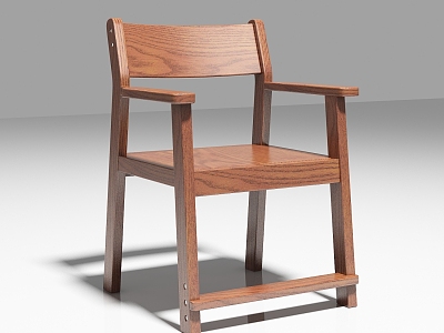 Nordic Solid Wood Leisure Chair 3d model