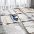 Modern Square Carpet Combo 3d model