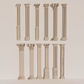 Classical Roman Columns With Various Ornate Styles And Architectural Decor Elements 3d model