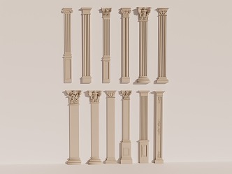 European Roman Column French Roman Column 3d model