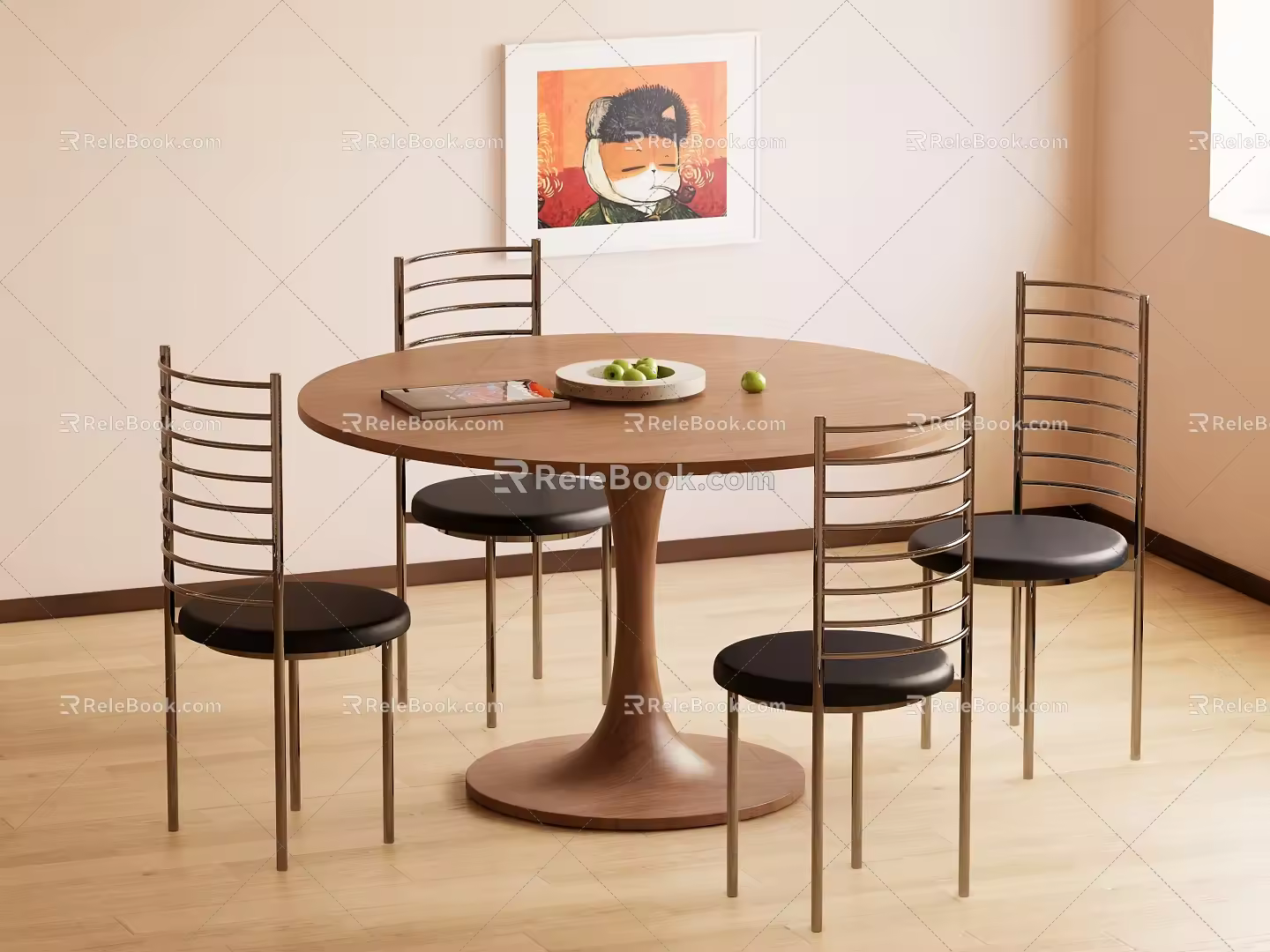 Dining table and chair combination 3d model