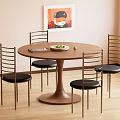 Dining table and chair combination 3d model