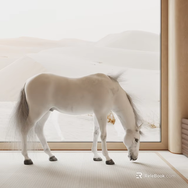 Reptile In Desert Landscape Near Window With Wooden Frame And Sandy Ground 3d model 