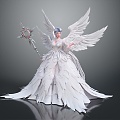 Modern game character angel four-winged angel Athena 3d model