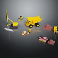 Electric Construction Toys Set With Dumper Truck Excavator Bulldozer And Sand Accessories