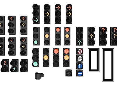 Modern Traffic Light Traffic Warning Light 3d model
