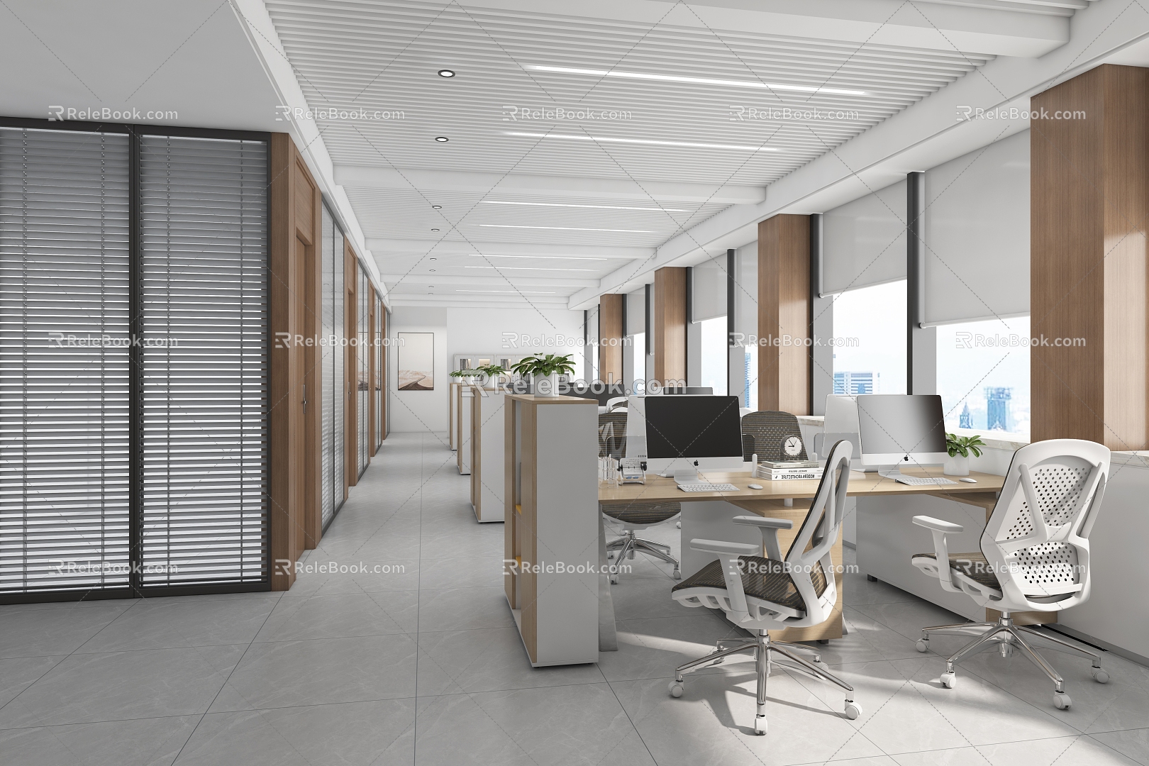 modern public office area office 3d model