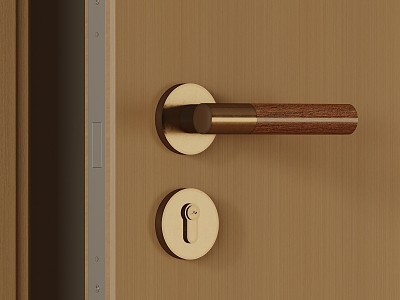 Middle Ancient Door Handle Creative Design Door Handle Ball Door Lock Door Handle 3d model