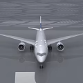 LEE Airlines Silver Passenger Airliner With Large Wings And Engines On Reflective Floor