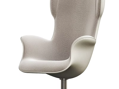 Grey Modern Office Chair With Swivel Base And Comfortable Padded Backrest 3d model