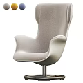 Grey Modern Office Chair With Swivel Base And Comfortable Padded Backrest
