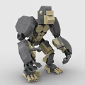 Building Blocks Gorilla Model Gray And Beige Detailed Muscular Assembled Figure
