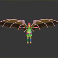 Winged Warrior Figure With Golden Armor And Extended Shiny Wings On Gray Background