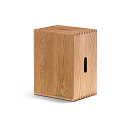 Minimalist Square Oak Wood Side Table With Side Cutout Design 3d model