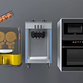 Essential Kitchen Appliances With Fruit Juicer Ice Maker And Microwave Oven