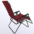 Red Folding Outdoor Chair With Metal Frame For Camping And Patio Use