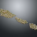 Piles of Green and Beige Wood and Stone Granules on Dark Background