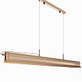 Modern Linear Pendant Light With Metal Frame And Glass Stripes For Interior Design