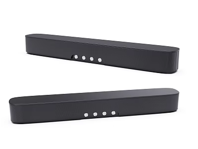 Contemporary Black Soundbar Speakers With Slim Profile And Control Buttons 3d model