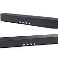 Contemporary Black Soundbar Speakers With Slim Profile And Control Buttons