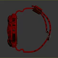 Red G-SHOCK Watch With Digital Display Perforated Red Strap And Heart Rate Monitor