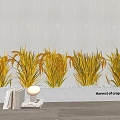 crops wheat panicle rice grain rice wheat paddy landscape 3d model