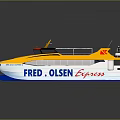 FRED OLSEN Express Yacht With Yellow White Exterior