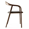 Modern Leisure Chair Featuring Wooden Frame And Comfortable Leather Seat Design