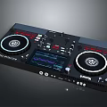 Numark DJ Controller Electronic Equipment with Dual Turntables Display Screen and Control Knobs