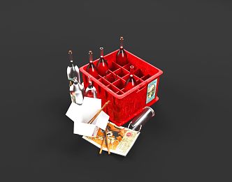 Modern wine bottle wine bottle case 3d model