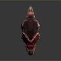 Cartoon Triceratops Figure With Red White Coloration Horns Open Mouth And Decorative Back Plates