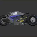 Modern Futuristic Motorcycle With Sleek Silver Body Blue LED Lights And Streamlined Design