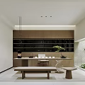 Modern Luxury Dining Living Room Sofa Coffee Table TV Wall Landscape Painting Wooden Lighting Design