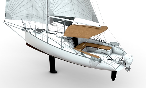 Sailing Cartoon Sailing Low Poly Sailing Boat Yacht 3d model