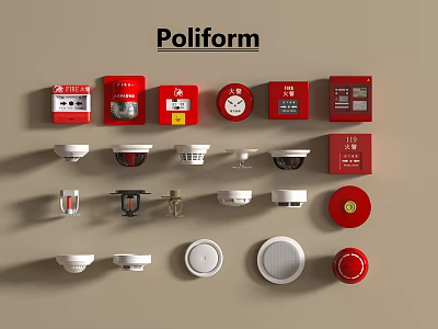 Essential Fire Safety Equipment Including Alarms Detectors And Manual Call Points 3d model