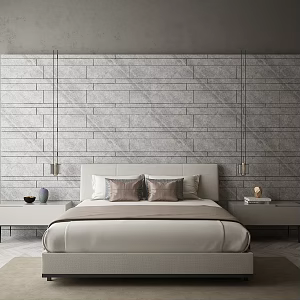 Modern background double bed combination 3d model