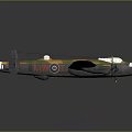 Vintage Military Fighter Aircraft With Camouflage Paint Propellers And Round Wing Insignia