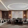 New Chinese Style Box Chinese Restaurant Box Dining Table and Chair Round Table Dining Table and Chair More than Four People Dining Table and Chair Luxury Large Compartment 3d model