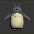 3D Totoro Character With Gray Body White Belly Smiling Face And Standing Pose