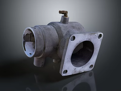 Metal Mechanical Component With Flange Design Bolt Holes And Top Knob 3d model