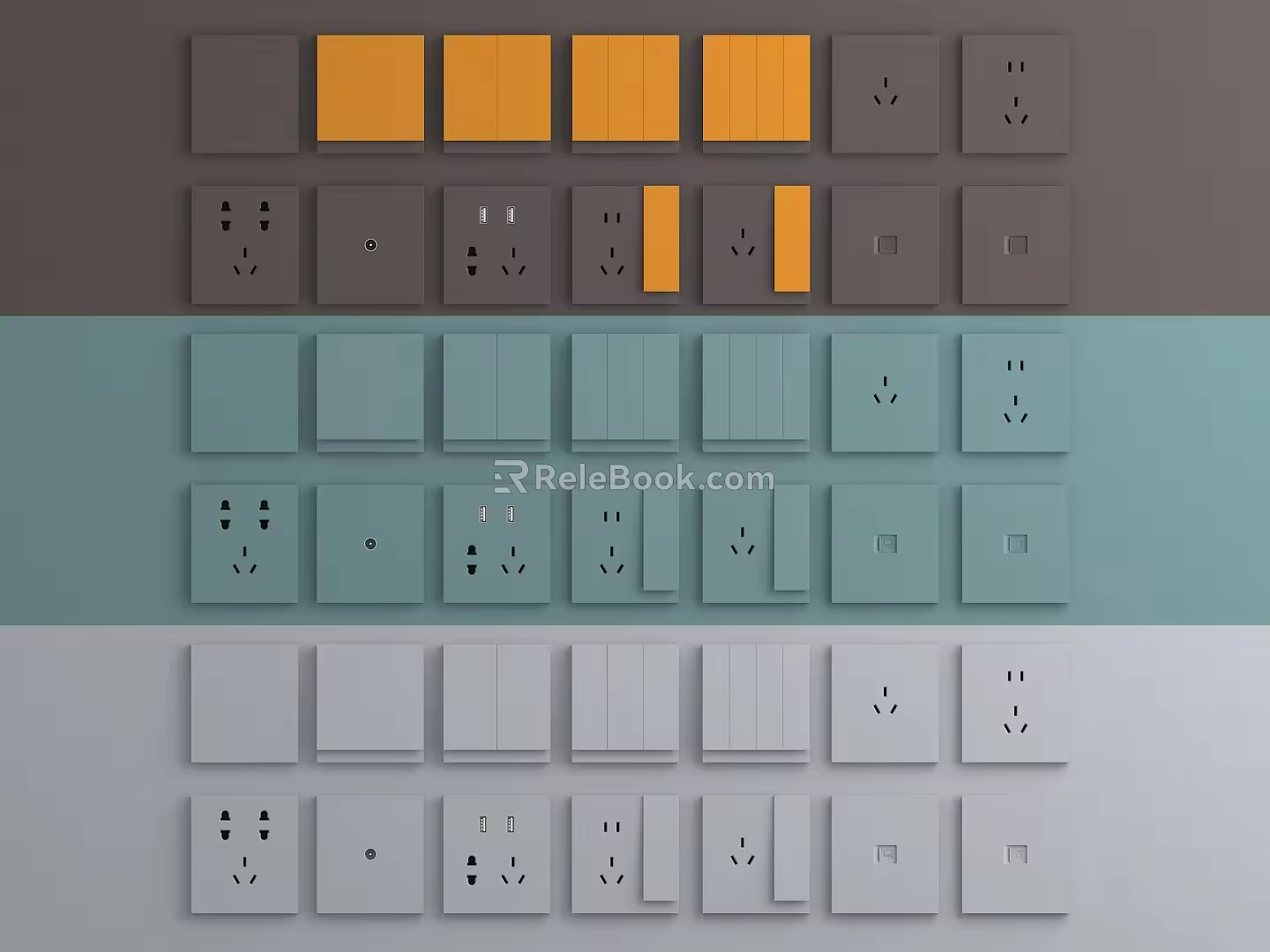 Switch panel socket combination socket 3d model