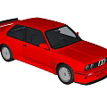 Red BMW Two Door Sports Car With Rear Spoiler And Alloy Wheels