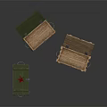 Weapon Storage Boxes Featuring Green Military Cases And Wooden Ammo Containers With Open Lids 3d model