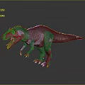 Realistic Dinosaur Character With Open Mouth Spiked Back Standing Pose And Detailed Skin Texture