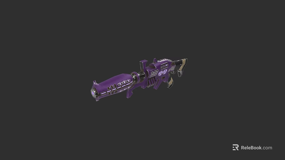 Purple Sci Fi Weapon With Intricate Mechanical Details And Futuristic Design 3d model 