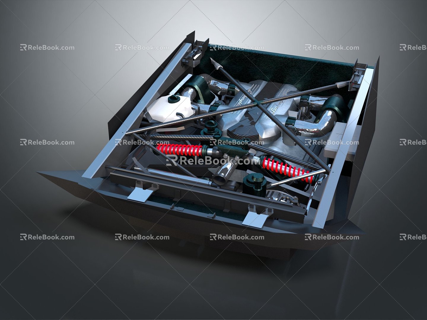 Modern Engine Racing Engine Racing Engine Car Engine 3d model