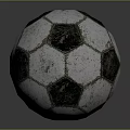 Worn Vintage Football Sports Equipment With Black And White Textured Surface