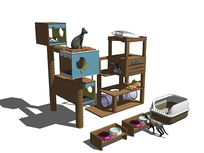 Modern Cat Climbing Rack Pet Cats 3d model